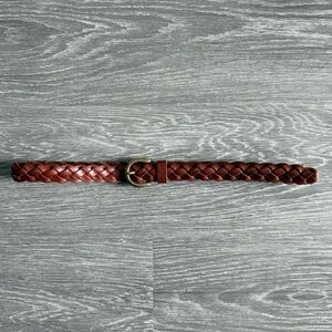 Express Brown Leather Braided Belt